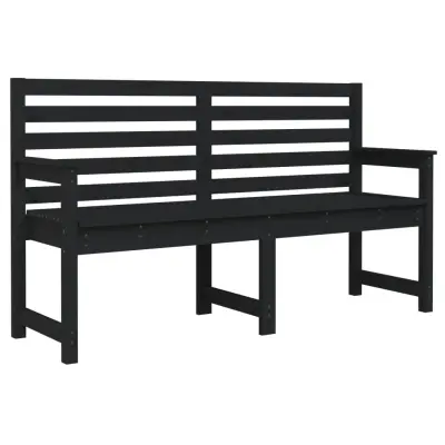 vidaXL Vrtna klop črna 159,5x48x91,5 cm trdna borovina