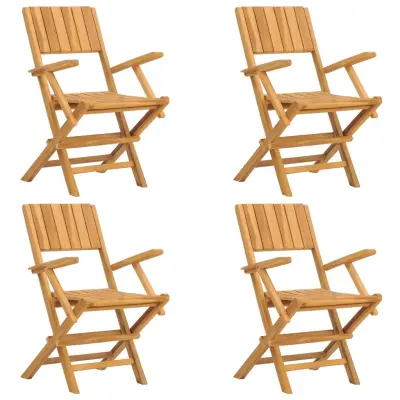 vidaXL Zložljivi vrtni stoli 4 kosi 55x61x90 cm trdna tikovina