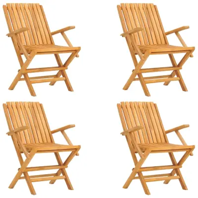 vidaXL Zložljivi vrtni stoli 4 kosa 61x67x90 cm trdna tikovina