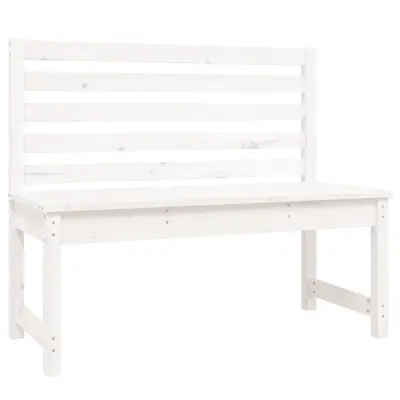vidaXL Vrtna klop bela 109 cm trdna borovina