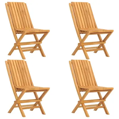vidaXL Zložljivi vrtni stoli 4 kosa 47x47x89 cm trdna tikovina