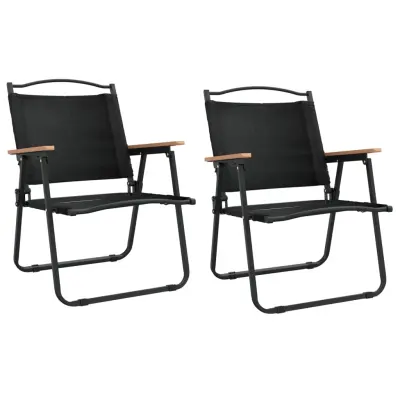 vidaXL Stoli za kampiranje 2 kosa črni 54x55x78 cm oxford blago
