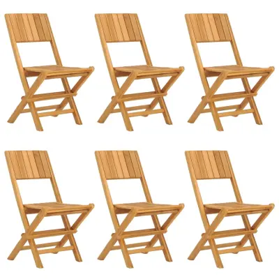 vidaXL Zložljivi vrtni stoli 6 kosi 47x61x90 cm trdna tikovina