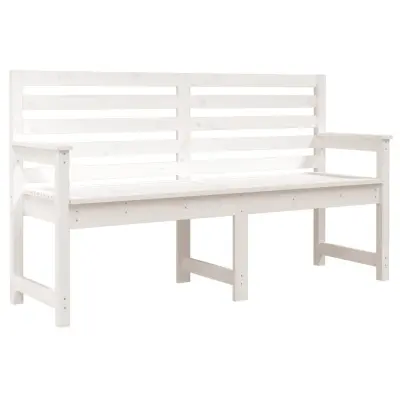 vidaXL Vrtna klop bela 159,5x48x91,5 cm trdna borovina