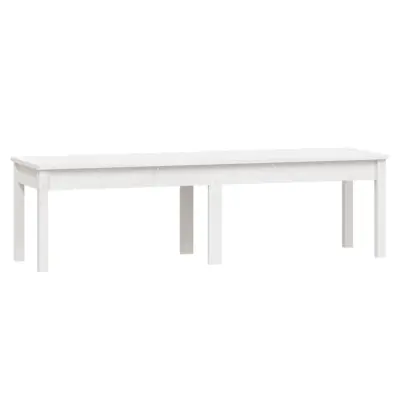 vidaXL Vrtna klop dvosed bela 159,5x44x45 cm trdna borovina