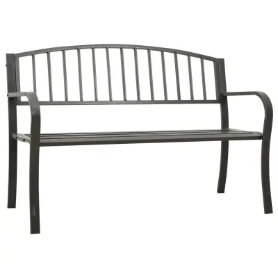 vidaXL Vrtna klop siva 120 cm jeklo