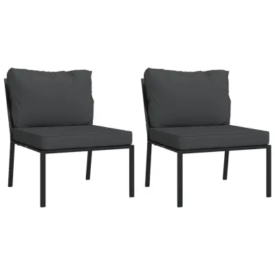 vidaXL Vrtni stoli s sivimi blazinami 2 kosa 60x74x79 cm jeklo