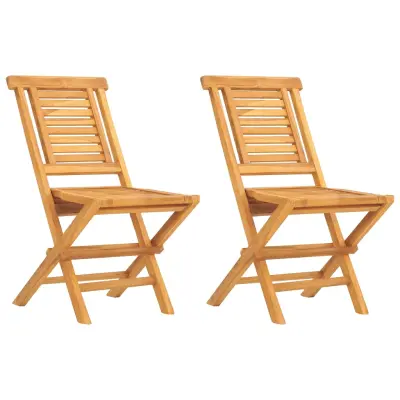vidaXL Zložljivi vrtni stoli 2 kosa 47x63x90 cm trdna tikovina