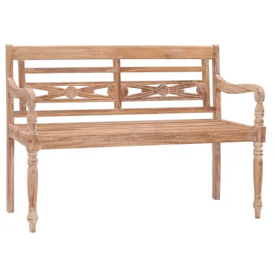 vidaXL Batavia klop 120 cm sprana bela trdna tikovina