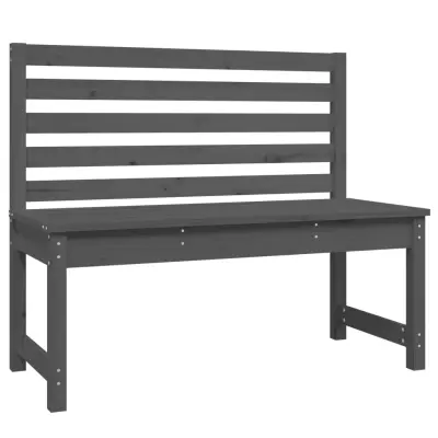 vidaXL Vrtna klop siva 109 cm trdna borovina
