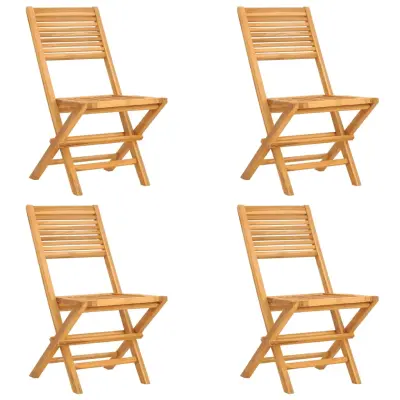 vidaXL Zložljivi vrtni stoli 4 kosi 47x62x90 cm trdna tikovina