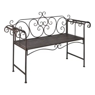 vidaXL Vrtna klop 132 cm jeklo antično rjava