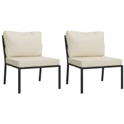 vidaXL Vrtni stoli s peščenimi blazinami 2 kosa 60x74x79 cm jeklo
