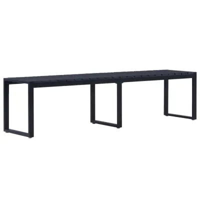 vidaXL Vrtna klop 180 cm PS plošča črna