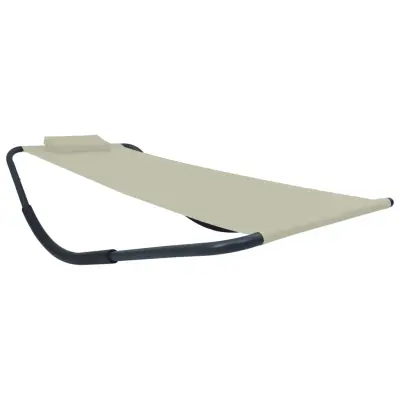 vidaXL Vrtni ležalnik krem 200x90 cm iz jekla