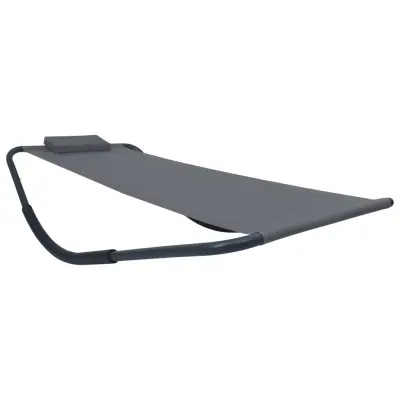 vidaXL Vrtni ležalnik siv 200x90 cm iz jekla