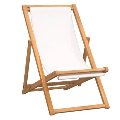 vidaXL Ležalnik iz tikovine 56x105x96 cm krem barve