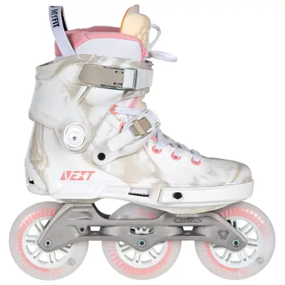 PowerSlide Next Marble Pink 100 rolerji, beli in roza, velikost: 42-43