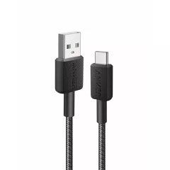 Anker 322 USB-A to USB-C pleten kabel 0,9m črn