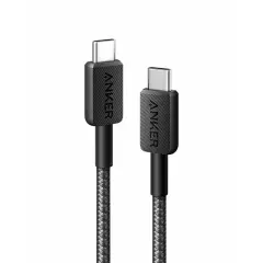 ANKER 322 USB-C to USB-C pleten kabel 1,8m črn