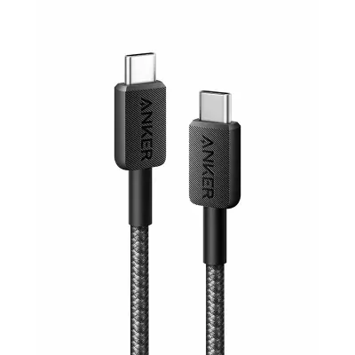 ANKER 322 USB-C to USB-C pleten kabel 1,8m črn