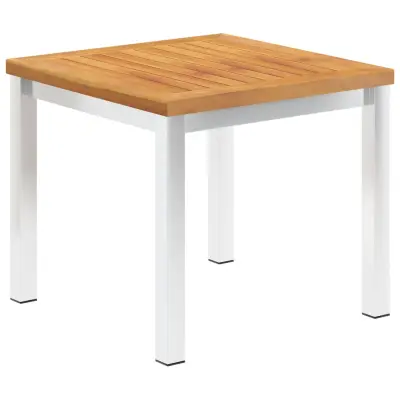 vidaXL Vrtna stranska mizica 45x45x38 cm akacija in nerjaveče jeklo