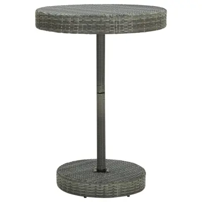 vidaXL Vrtna miza siva 75,5x106 cm poli ratan