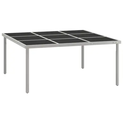 vidaXL Vrtna jedilna miza 170x170x74,5 steklo in jeklo