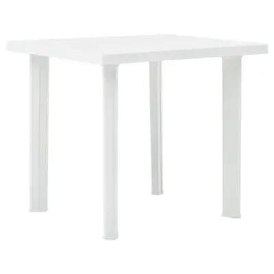 vidaXL Vrtna miza bela 80x75x72 cm plastika