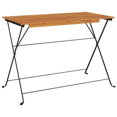 vidaXL Zložljiva bistro miza 100x54x71 cm trden akacijev les in jeklo