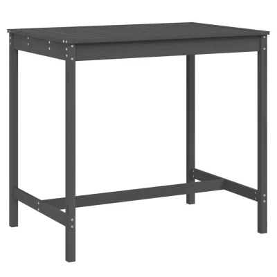 vidaXL Vrtna miza siva 121x82,5x110 cm trdna borovina
