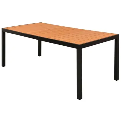vidaXL Vrtna miza rjava 185x90x74 cm aluminij in WPC
