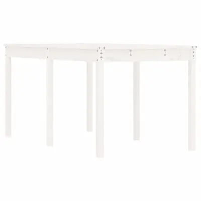 vidaXL Vrtna miza bela 159,5x82,5x76 cm trdna borovina