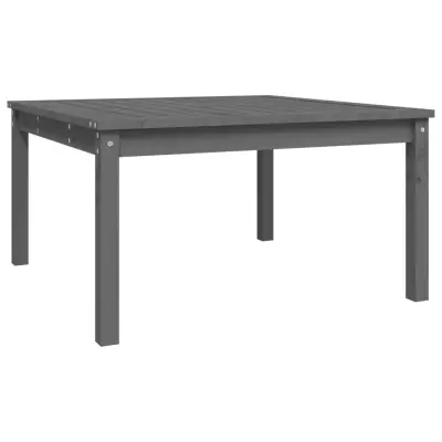 vidaXL Vrtna miza siva 82,5x82,5x45 cm trdna borovina