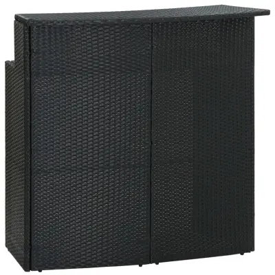 vidaXL Vrtna barska miza črna 120x55x110 cm poli ratan