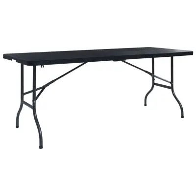 vidaXL Zložljiva vrtna miza 180x75x72 cm HDPE imitacija ratana