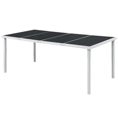 vidaXL Vrtna miza 190x90x74 cm črno jeklo