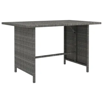 vidaXL Vrtna jedilna miza siva 110x70x65 cm poli ratan