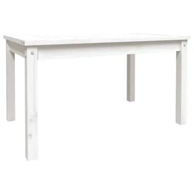 vidaXL Vrtna miza bela 82,5x50,5x45 cm trdna borovina