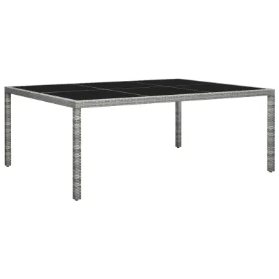 vidaXL Zunanja jedilna miza siva 200x150x74 cm poli ratan