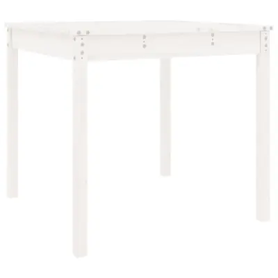 vidaXL Vrtna miza bela 82,5x82,5x76 cm trdna borovina