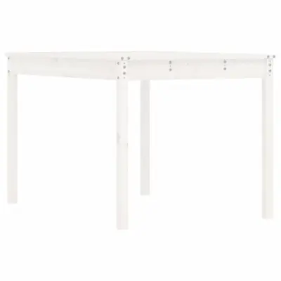 vidaXL Vrtna miza bela 121x82,5x76 cm trdna borovina