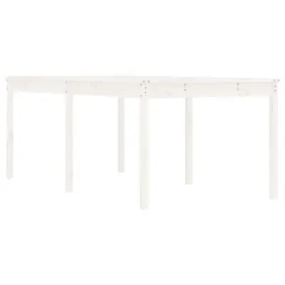 vidaXL Vrtna miza bela 203,5x100x76 cm trdna borovina