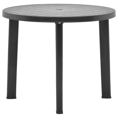 vidaXL Vrtna miza antracitna 89 cm plastika