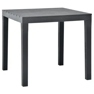 vidaXL Vrtna miza antracitna 78x78x72 cm plastika