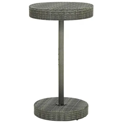 vidaXL Vrtna miza siva 60,5x106 cm poli ratan