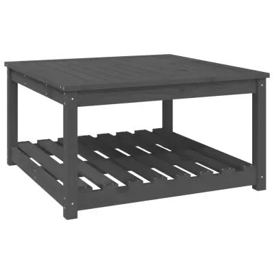 vidaXL Vrtna miza siva 82,5x82,5x45 cm trdna borovina