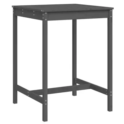 vidaXL Vrtna miza siva 82,5x82,5x110 cm trdna borovina