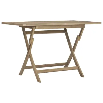 vidaXL Zložljiva vrtna miza siva 120x70x75 cm trdna tikovina