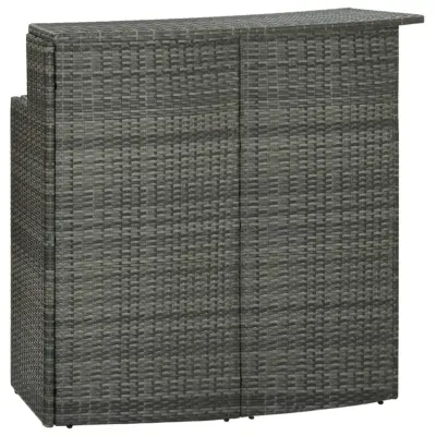 vidaXL Vrtna barska miza siva 120x55x110 cm poli ratan